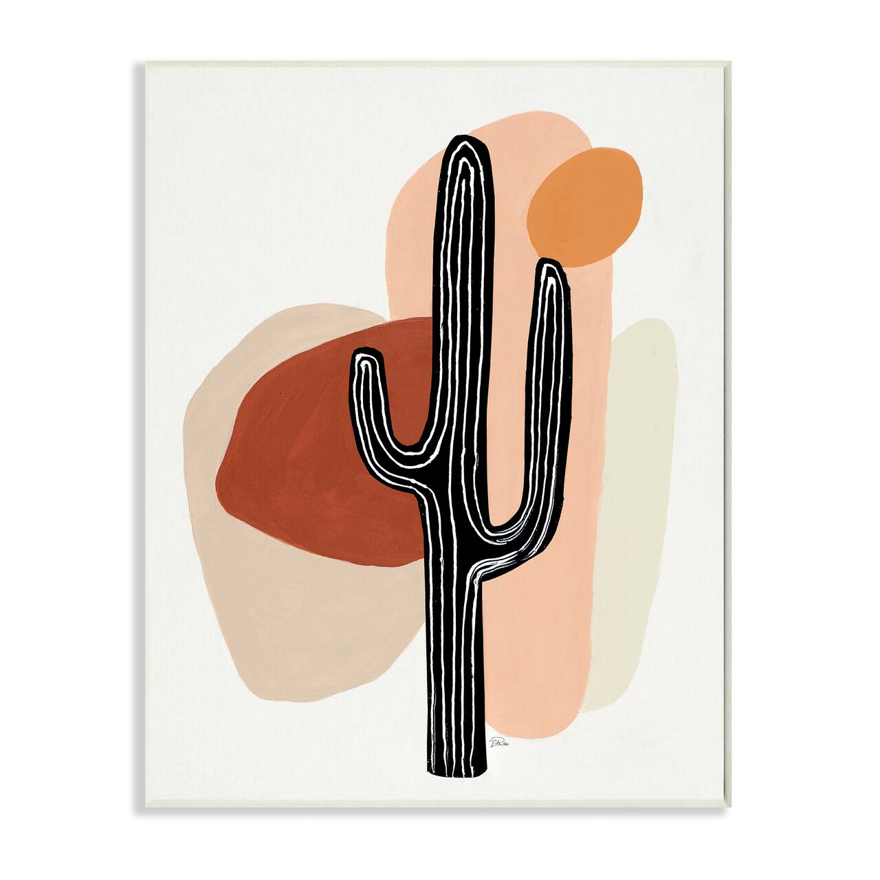 Stupell Industries Western Terracotta Abstract Desert Cactus Plant Wall Plaque